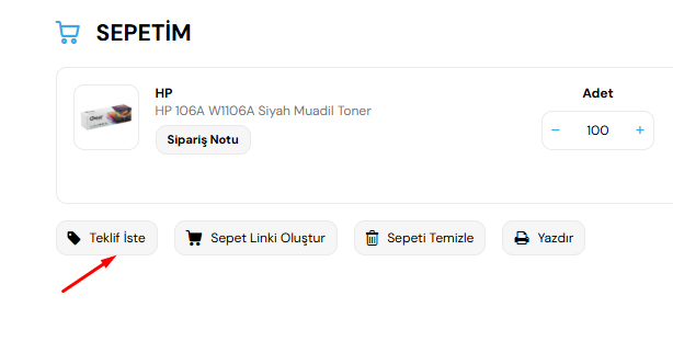 Toplu alımlar için teklif iste