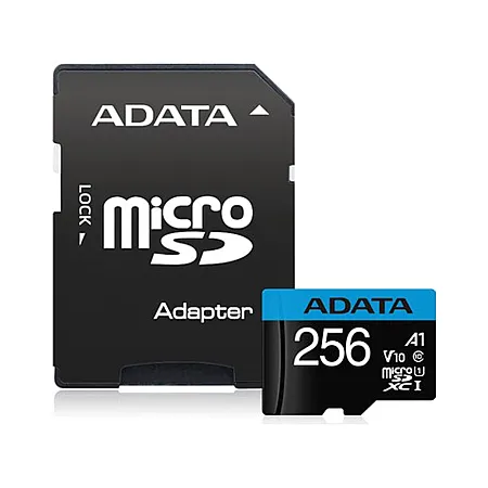 Adata 256 GB Premier microSDHC Card with Adapter - 1