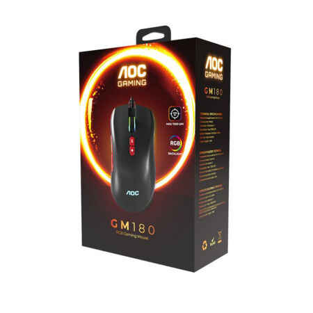 AOC GM180B-LA Kablolu RGB Gaming Mouse - Çok Renkli - 2
