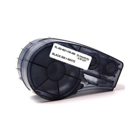 Brady M21-750-488 Equivalent Label Cassette White Over Black 19.1mm x 6.4m - 1