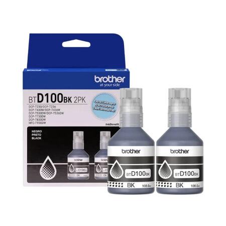 Brother BTD100BK Black Original Ink 2 Pack - 1