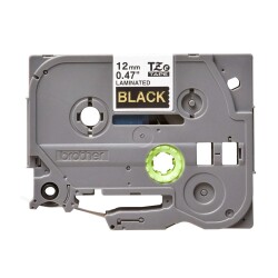 Brother P-Touch TZE-334 Gold Label on Black 12mm x 8m - 2