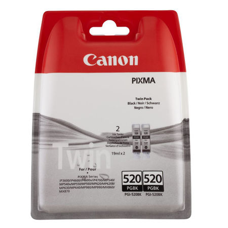 Canon PGI-520/2932B012 Siyah Orjinal Kartuş İkili Paket - 1