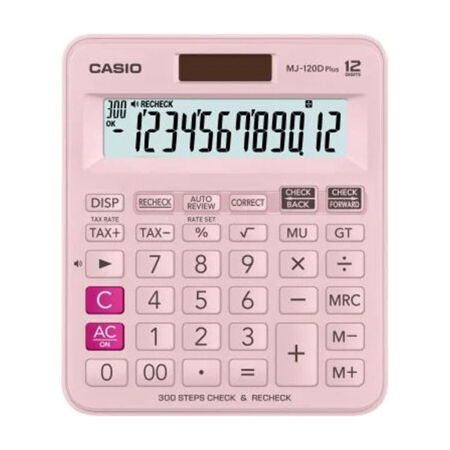 Casio MJ-120D Plus Pembe Masaüstü Hesap Makinesi - 1