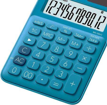 Casio MS-20UC-BU Mavi Masaüstü Hesap Makinesi - 2