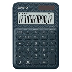 Casio MS-20UC-JBU Lacivert Desenli Masaüstü Hesap Makinesi - 2