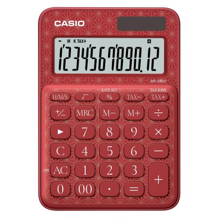 Casio MS-20UC-JRD Kırmızı Desenli Masaüstü Hesap Makinesi - 2
