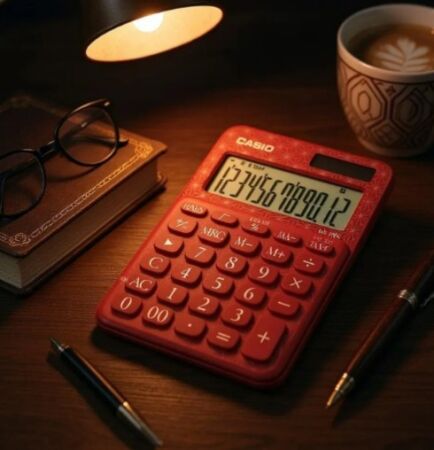 Casio MS-20UC-JRD Kırmızı Desenli Masaüstü Hesap Makinesi - 3