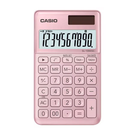 Casio SL-1000SC-PK Pembe Masaüstü Hesap Makinesi - 1