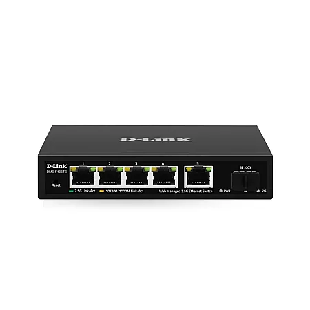 D-Link DMS-F106TS 5 Port 10G/2.5G Multi-Gigabit SFP ve Ağ Switchi - 1