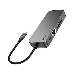 D-Link DUB-C108 8’i 1 Arada USB-C Hub HDMI 4K 60Hz Gigabit Ethernet SD ve MicroSD Kart Okuyucu - 2