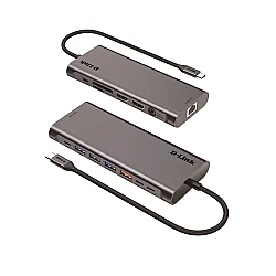 D-Link DUB-C114 14’ü 1 Arada USB-C Hub Çift HDMI 4K 60Hz Gigabit Ethernet SD ve MicroSD Kart Okuyucu - D-LİNK