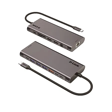 D-Link DUB-C114 14’ü 1 Arada USB-C Hub Çift HDMI 4K 60Hz Gigabit Ethernet SD ve MicroSD Kart Okuyucu - 1