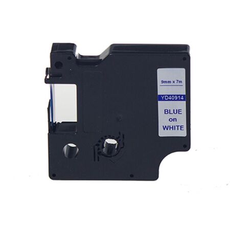 Dymo 40914 Muadil Beyaz/Mavi D1 Yedek Şerit 9mm x 7m - 1