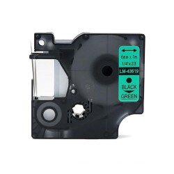 Dymo 43619 Replacement Green/Black D1 Replacement Tape 6mm x 7m - Dymo