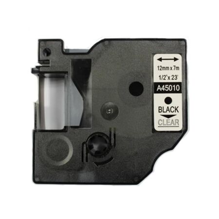 Dymo 45010 Muadil Şeffaf/Siyah D1 Yedek Şerit 12mm x 7m - 1