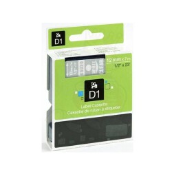 Dymo 45020 Replacement Transparent/White D1 Replacement Tape 12mm x 7m - Dymo