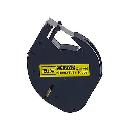 Dymo LetraTag 59423 Compatible Plastic Yellow On Top Black Label 721620 12mm x 4M - 1