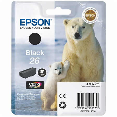 Epson 26-T2601-C13T26014020 Siyah Orjinal Kartuş - 1