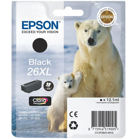 Epson 26XL-T2621-C13T26214020 Siyah Orjinal Kartuş - 1