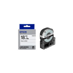 Epson Prifia SC18K-PX 18mm Siyah Üzeri Beyaz Şerit - Spot - Epson