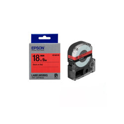 Epson Prifia SC18R-PX 18mm Siyah Üzeri Kırmızı Şerit - Spot - Epson