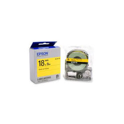 Epson Prifia SC18Y-PX 18mm Siyah Üzeri Sarı Şerit - Spot - Epson