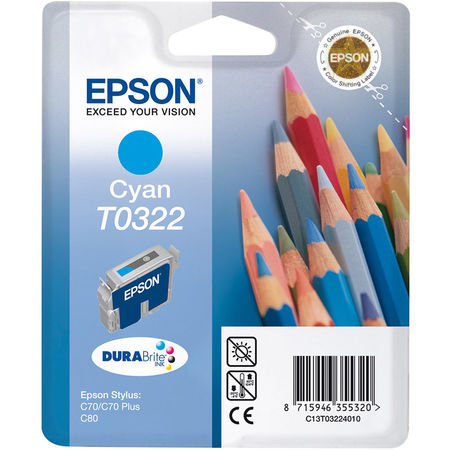 Epson T0322-C13T03224020 Mavi Orjinal Kartuş - 1