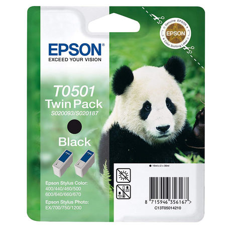 Epson T0501-C13T05014220 Siyah Orjinal Kartuş 2Li Paketi - 1