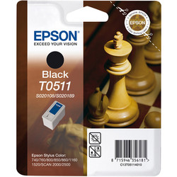 Epson T0511-C13T05114020 Siyah Orjinal Kartuş - 1