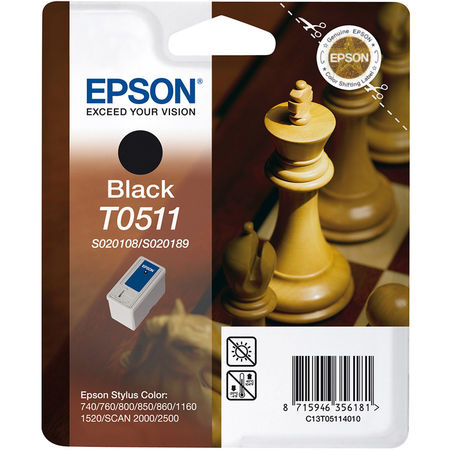 Epson T0511-C13T05114020 Siyah Orjinal Kartuş - 1