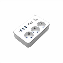 Fly 3406-01 2 m 3 USB Üçlü Anahtarlı Termal Akım Korumalı Priz - Fly