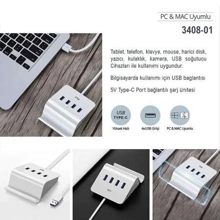 Fly 3408-01 USB Çoğaltıcı - 2