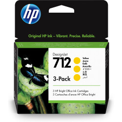 HP 712-3ED79A Yellow 3 Pack Cartridge - Hp