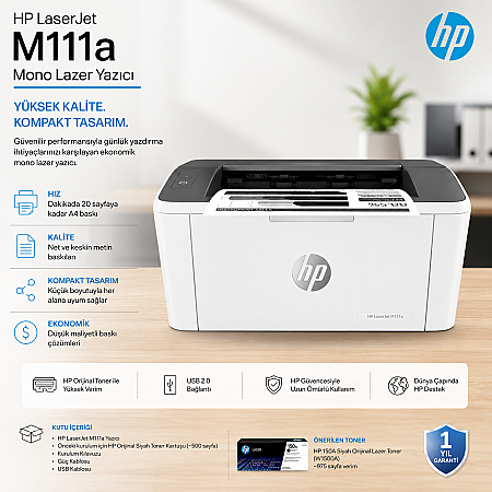 HP LaserJet 7Md67A M111A Mono Lazer Yazıcı - 2