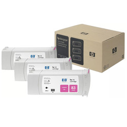 Hp 83-C5074A Kırmızı Orjinal Kartuş 3Lü Paket - 1