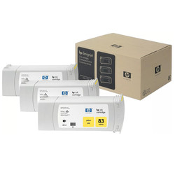 Hp 83-C5075A Sarı Orjinal Kartuş 3Lü Paket - HP