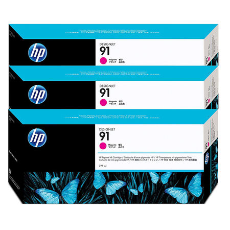 Hp 91-C9484A Kırmızı Orjinal Kartuş 3Lü Paket - 1