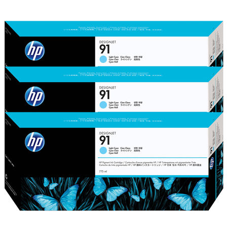 Hp 91-C9486A Açık Mavi Orjinal Kartuş 3Lü Paket - 2