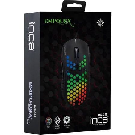 Inca IMG-346 Empousa RGB Makrolu Kablolu Optik Oyuncu Mouse - 1