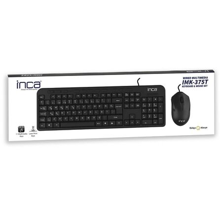 Inca IMK-375T USB Q Trk Optic Mouse Siyah Standart Klavye - Mouse Set - 1
