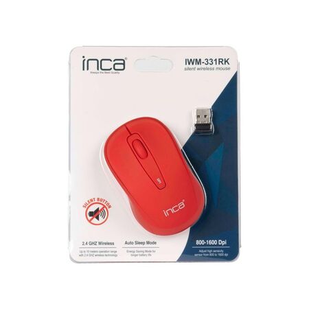 Inca IWM-331RK Silent Wireless Sessiz Mouse - Kırmızı - 1
