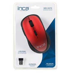 Inca IWM-395TK Kırmızı Renk Kablosuz 1600DPI Mouse - INCA