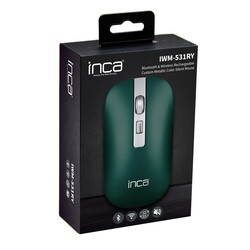 Inca IWM-531RY Bluetooth & Kablosuz Optik Metalik Yeşil Mouse - INCA