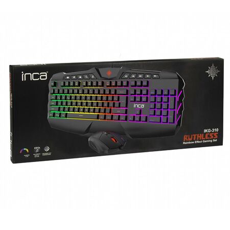 Inca Ruthless IKG-310 Rainbow Effect Oyuncu Gaming Klavye + Mouse Seti - 1