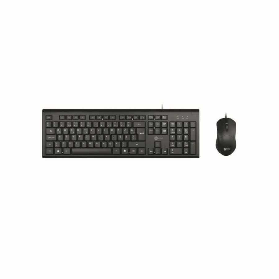 Lecoo CM101 USB Kablolu Türkçe Q Klavye & Mouse Set Siyah