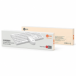 Lecoo KM2001 Kablosuz Türkçe Q Klavye & Mouse Set Beyaz - Lecoo