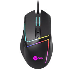 Lenovo Lecoo MS106 Siyah Kablolu 3200DPI 7 Tuşlu RGB LED Aydınlatmalı Oyuncu Mouse - LenovoLecoo