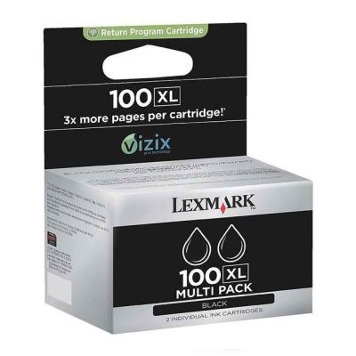 Lexmark 100XL-14N0848 Siyah Orijinal Kartuş Yüksek Kapasiteli 2li - 1