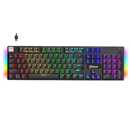 North Shield Blue Switch Siyah Türkçe Q RGB Mekanik Gaming Klavye - 1
